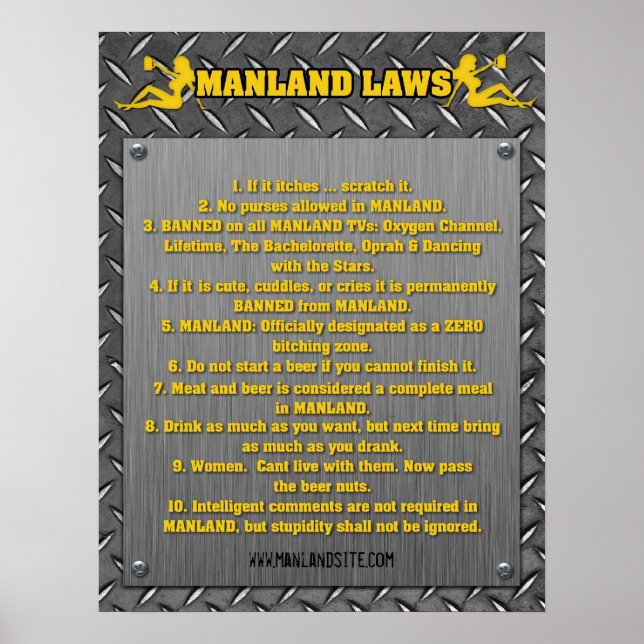 MANLAND LAWS Poster!! Poster (Front)