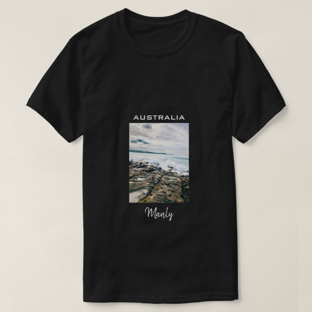 Manly Beach ocean surf Australia travel T-Shirt (Design Front)