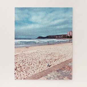Manly Beach retro Australia travel Jigsaw Puzzle