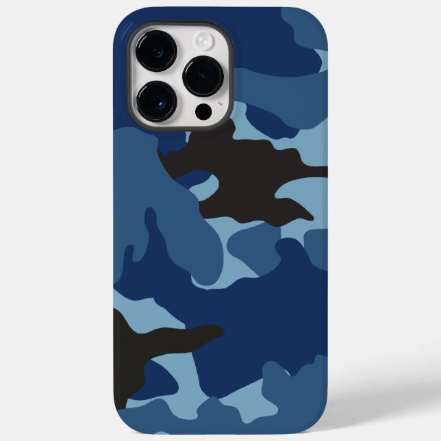Manly Blue Camo Military Camouflage Pattern Tough Case-Mate iPhone Case (Back)