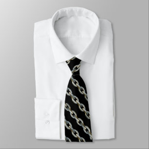 MANLY CHAINS TIE - BLACK/PEWTER/METAL