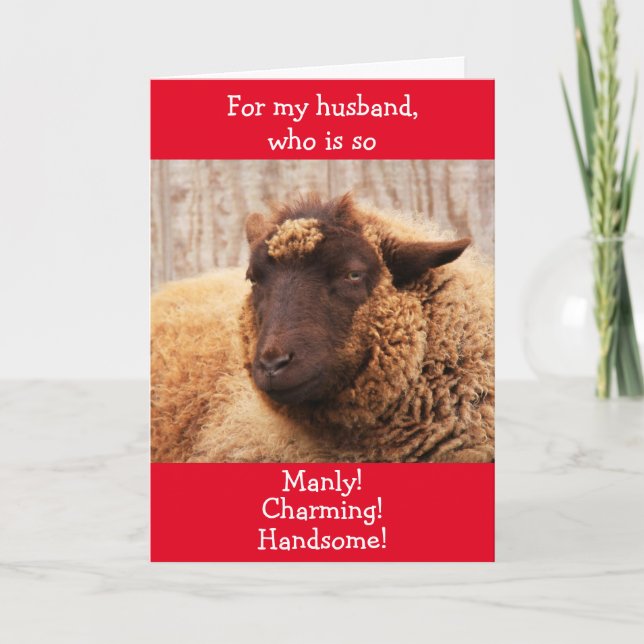 Manly, Charming Husband Valentine Holiday Card (Front)