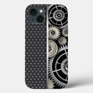 Manly Exposed Gears and Mesh Pattern iPhone 13 Case