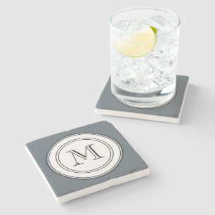 Manly Monogram Marble Coasters