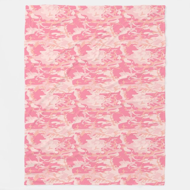 Manly Pink Camo Fleece Blanket (Front)