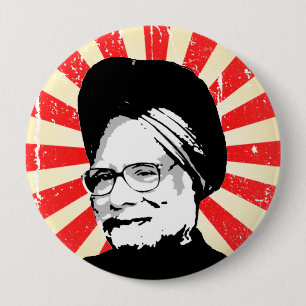 Manmohan Singh 10 Cm Round Badge