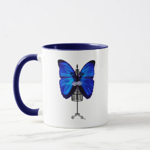 Mannequin Blue Butterfly Mug