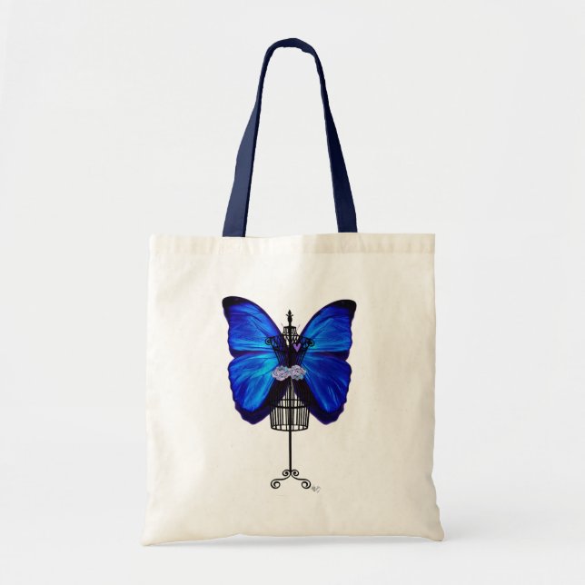 Mannequin Blue Butterfly Tote Bag (Front)