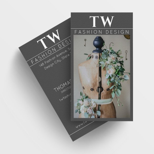 Mannequin Fashion Designer Dark Grey Business Card (Creator Uploaded)