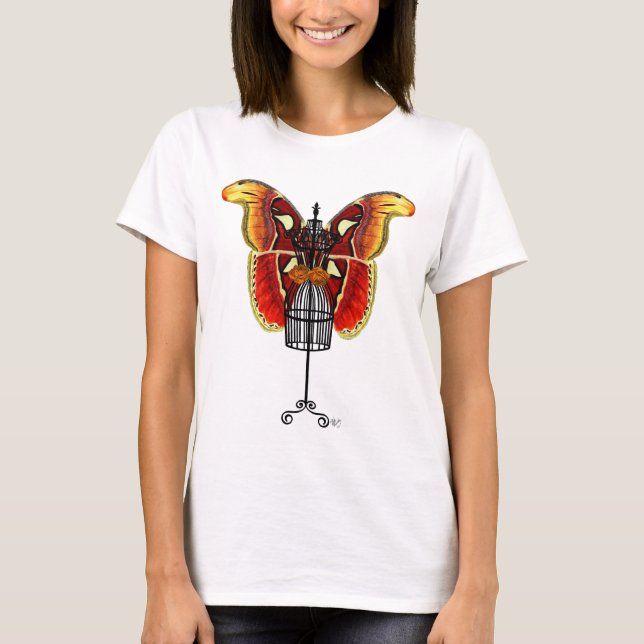 Mannequin Red And Yellow Butterfly T-Shirt (Front)