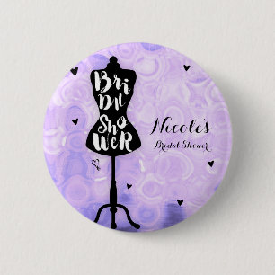 Mannequin Stand Vintage Retro Purple Bridal Shower 6 Cm Round Badge