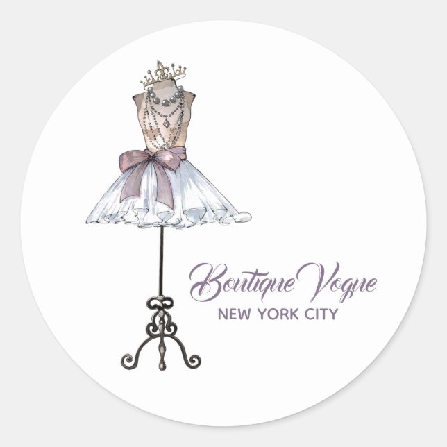  Mannequin With Tutu Business Marketing Classic Round Sticker (Front)
