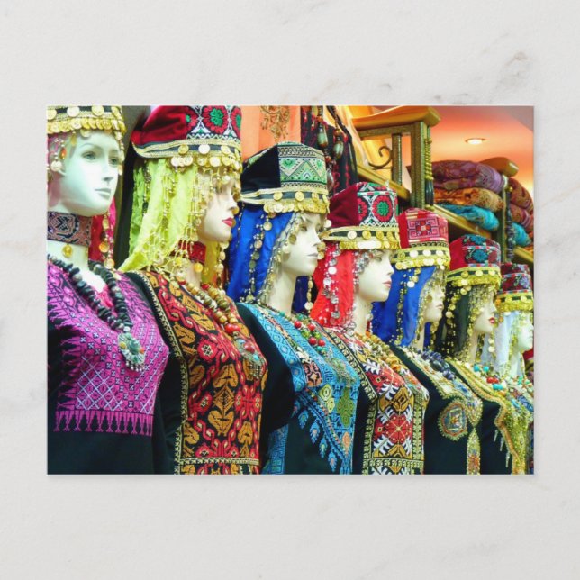 Mannequins in traditional costumes, Amman, Jordan Postcard (Front)