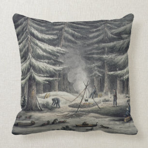 Manner of Making a Resting Place on a Winter Night Cushion