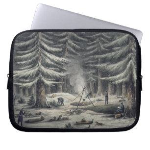 Manner of Making a Resting Place on a Winter Night Laptop Sleeve
