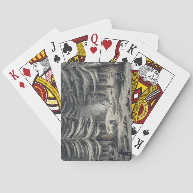 Manner of Making a Resting Place on a Winter Night Playing Cards (Back)