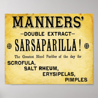 Manners Double Extract Sarsaparilla Print