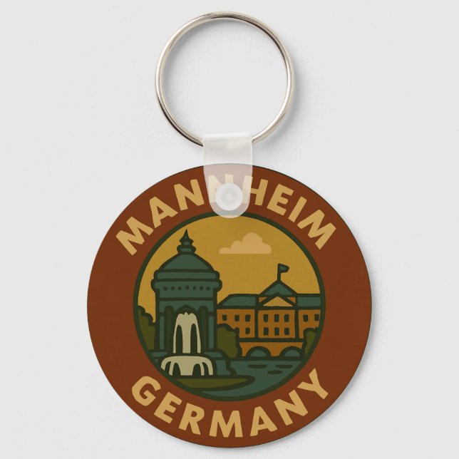 Mannheim Germany City Art Key Ring (Front)