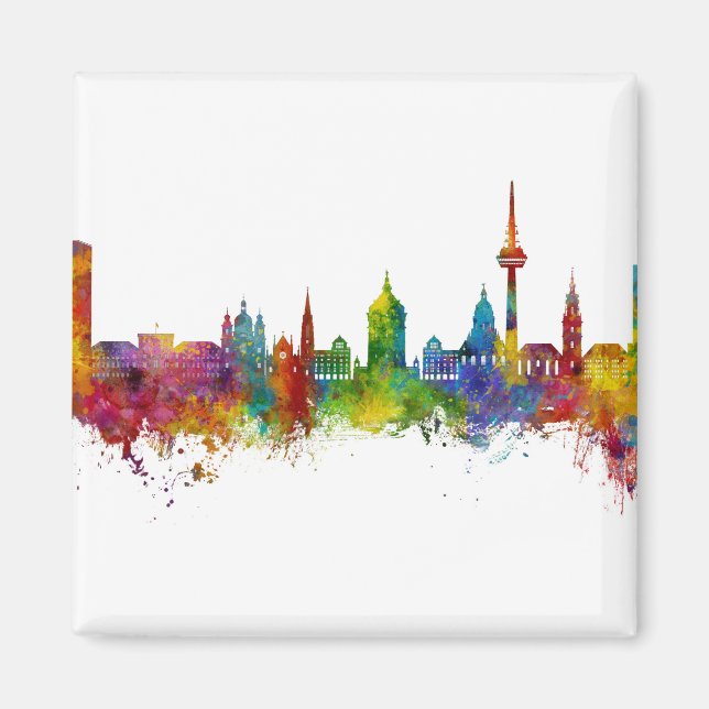 Mannheim Germany Skyline Magnet (Front)