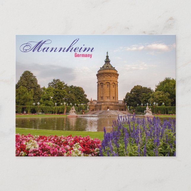 Mannheim Germany Tower Travel Postcard  (Front)