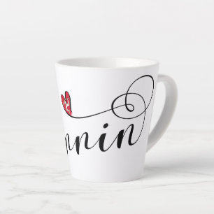 Mannin, Isle of Man Flag Heart, Manx Latte Mug