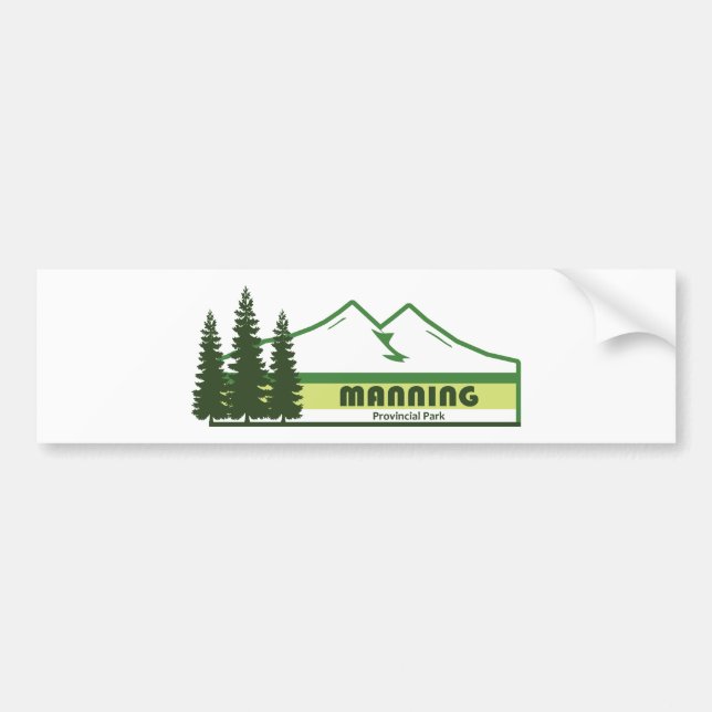 Manning Provincial Park Green Stripes Bumper Sticker (Front)