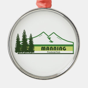 Manning Provincial Park Green Stripes Metal Ornament