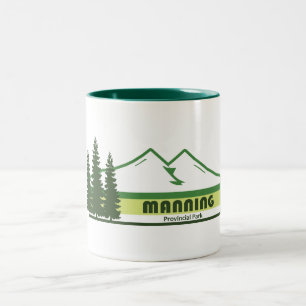 Manning Provincial Park Green Stripes Two-Tone Coffee Mug