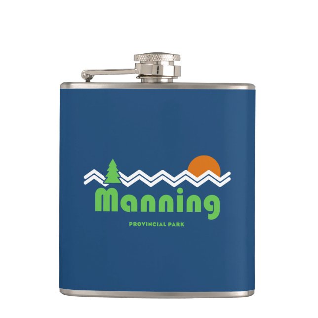 Manning Provincial Park Retro Hip Flask (Front)