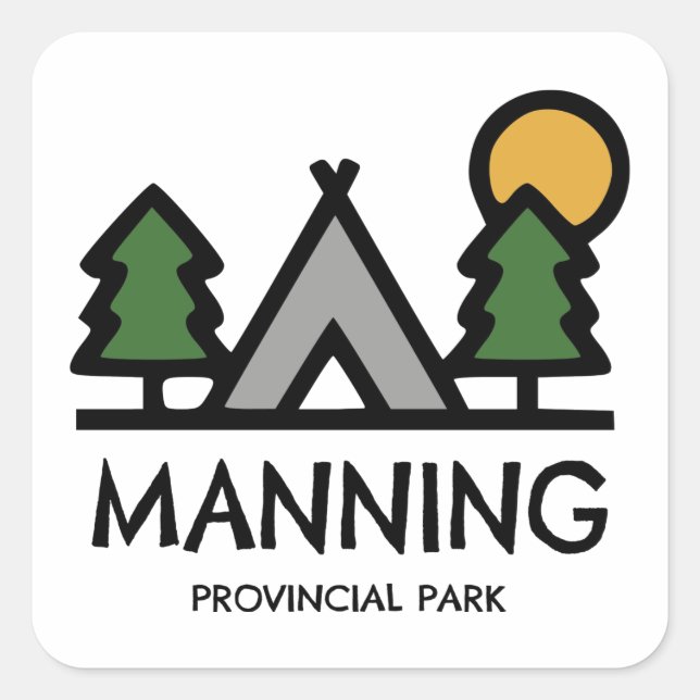 Manning Provincial Park Square Sticker (Front)