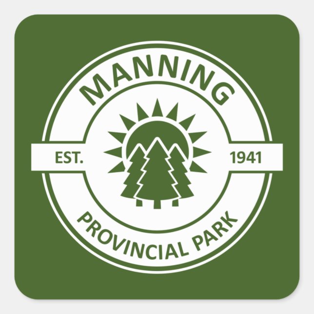 Manning Provincial Park Square Sticker (Front)