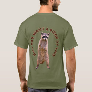 Manny And The Coon: Dog vrs Racoon Standing Back T-Shirt