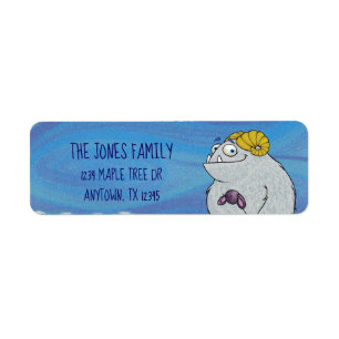 Manny the Yeti, return address labels