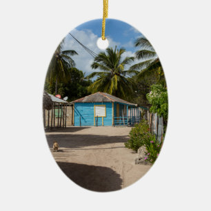 Mano Juan village in Saona Domenican Republic Ceramic Ornament