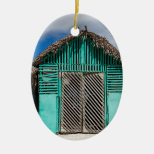 Mano Juan village in Saona Domenican Republic Ceramic Tree Decoration