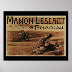 Manon Lescaut vintage postcard Poster