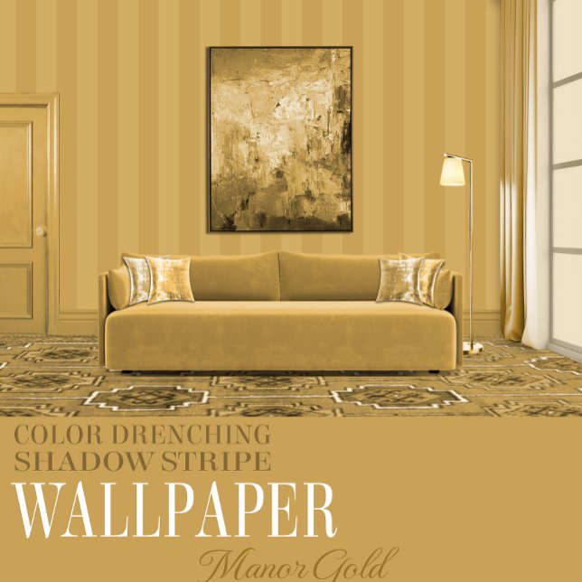 Manor Gold Six Inch Shadow Stripe Wallpaper (Creator Uploaded)