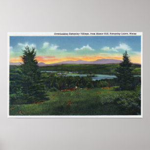 Manor Hill Overlooking Rangeley Village Scene Poster