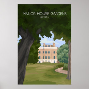 Manor House Gardens London Travel Poster