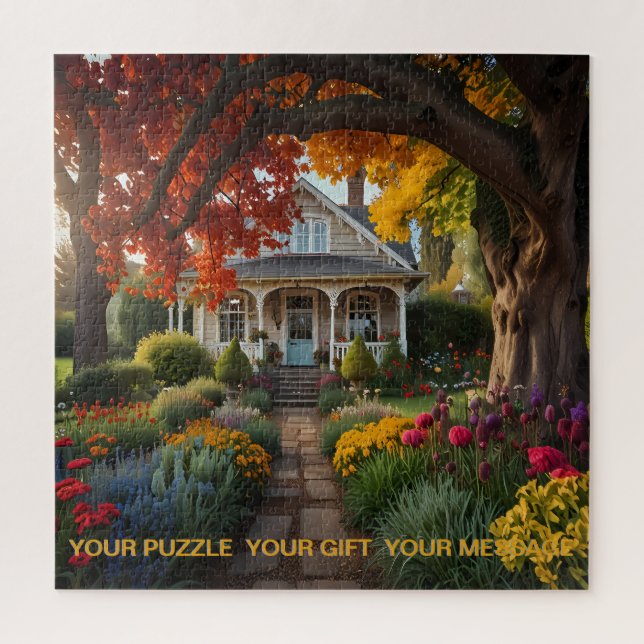 Manor Under November Fall Jigsaw Puzzle (Vertical)