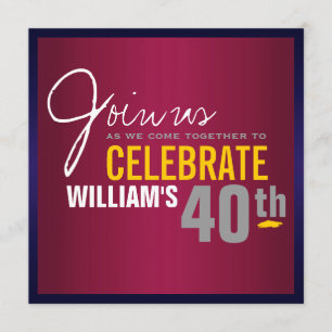 Man's 40th Birthday Invitation