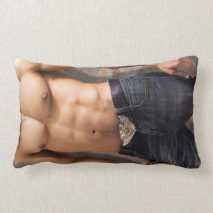 Man's Bare Chest Photograph Body Lumbar Cushion