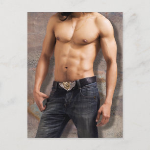 Man's Bare Chest Photograph Postcard