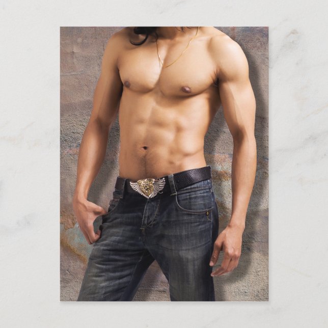 Man's Bare Chest Photograph Postcard (Front)