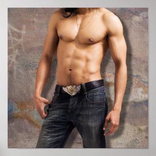 Man's Bare Chest Photograph Poster