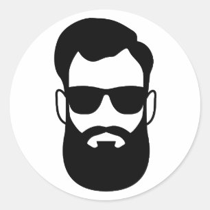 Man's Beard and Glasses Sticker