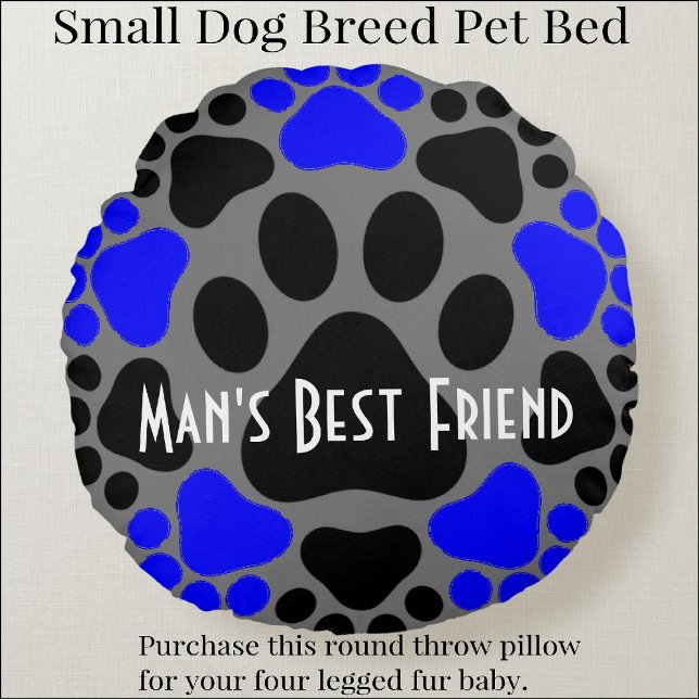 Man's Best Friend Dog Paw Round Pillow (Creator Uploaded)
