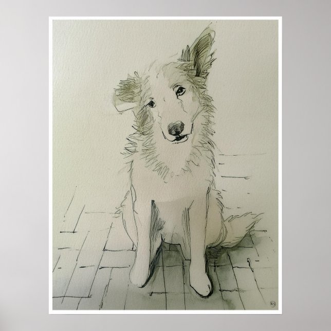 Man's Best Friend Drawing - Art Print (Front)