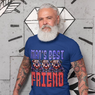 "Man's Best Friend" English Bull Dog Graphic Art  T-Shirt