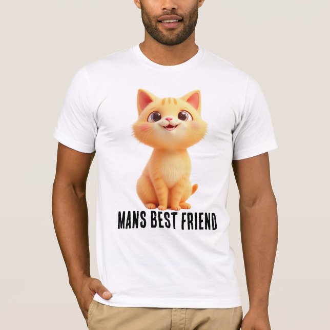 Mans Best Friend, the cat Mens t-shirt (Front)